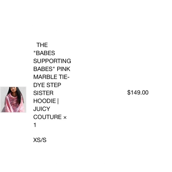 Brunette The Label x Juicy Couture Sweatshirt (Pink Marble Tie-Dye) XS - Picture 3 of 7